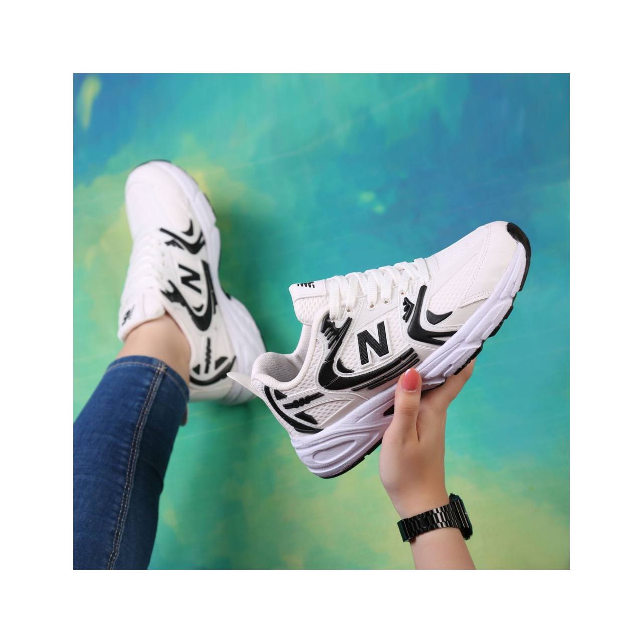 کفش کتونی زنانه و مردانه مدل newbalance نیوبالانس + بند هدیه