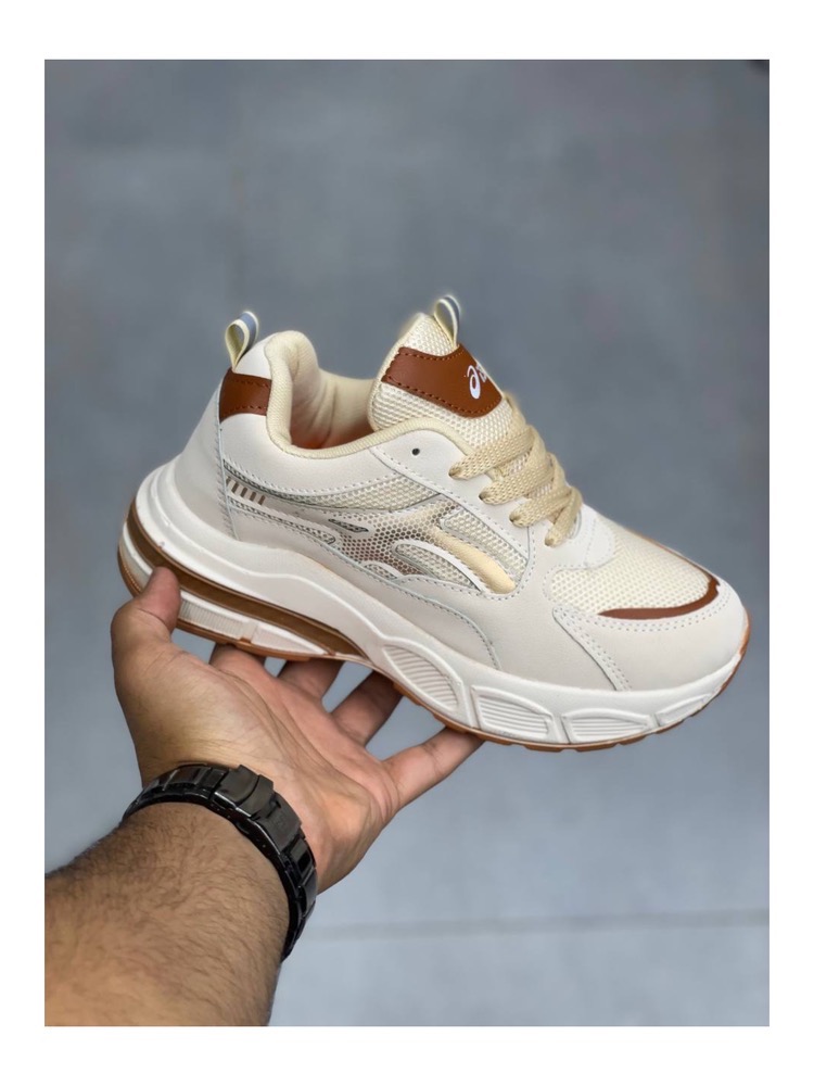 کتونی اسپرت زنانه اسیکس مدل Beige Runner